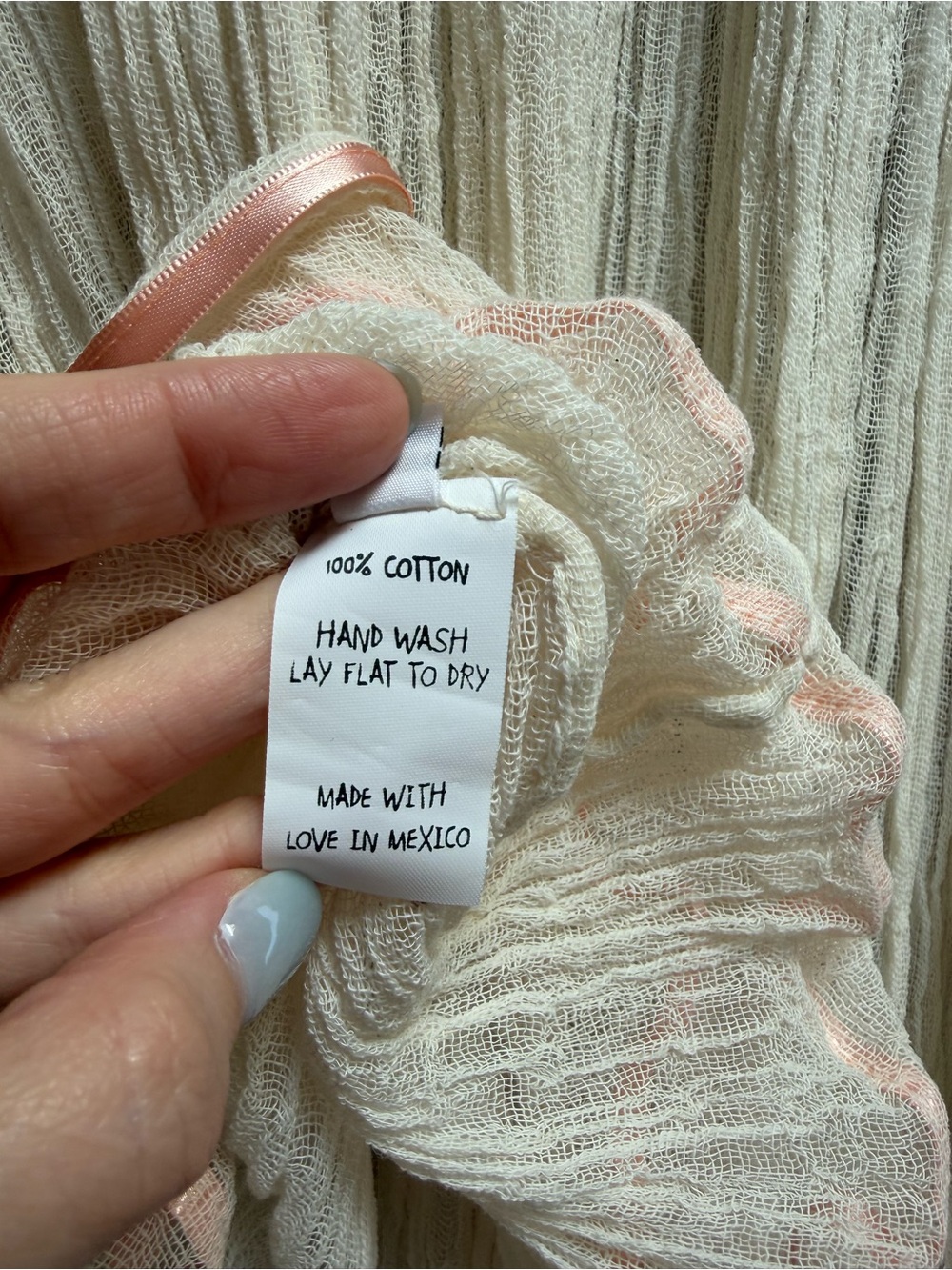 Jen's Pirate Booty ‘Janis’ Tunic with Peach Contrasting Satin Ribbon, One Size - Picture 8 of 8